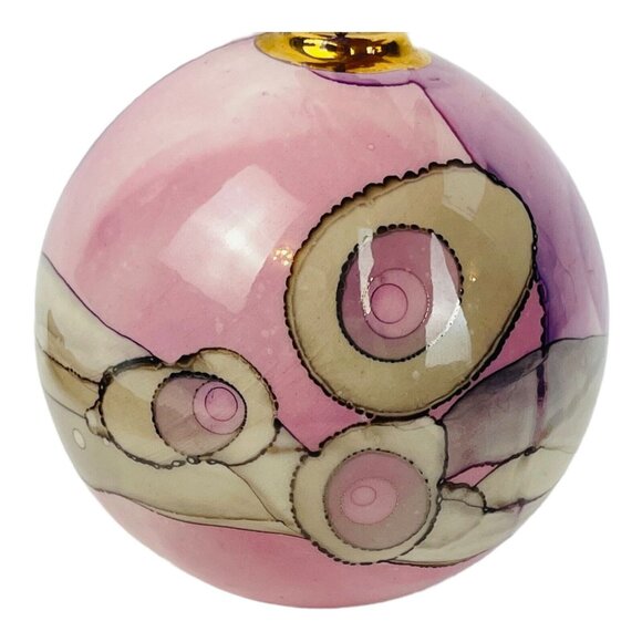 Frederick Frances Handpainted Abstract Porcelain Ornament Signed 1987 Retired - Picture 3 of 5